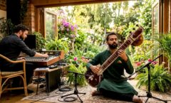 Rajib Karmakar sitarrajib Live Session Sitar Recording: Benefits for Producers 5 Sitarist performing live session in recording studio