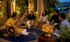 Rajib Karmakar sitarrajib Sitar Performance Benefits for Corporate Events 5 Sitar musician performing at a corporate event lounge