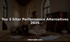 Rajib Karmakar sitarrajib Top 3 Sitar Performance Alternatives 2026 7 Musician tuning sitar in traditional Indian music room