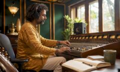 Rajib Karmakar sitarrajib Sitar Recording Techniques for Film Scoring: 2026 Guide 5 Audio engineer adjusting mixing console during sitar session
