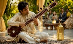Rajib Karmakar sitarrajib Why Sitar Music Elevates Events: A 2026 Guide 9 Sitar musician performing live at corporate cultural event
