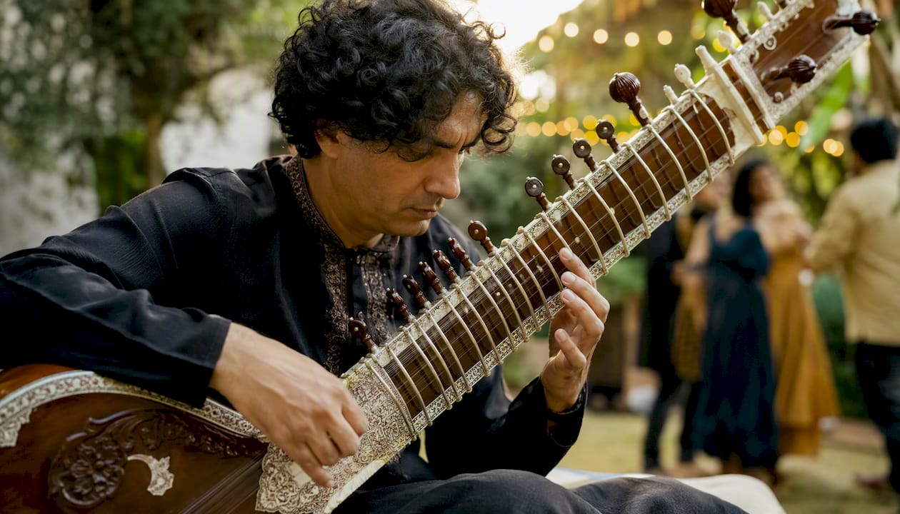 Rajib Karmakar sitarrajib Multicultural Entertainment Acts: A Planner's Guide 1 Hands playing sitar at multicultural fusion performance