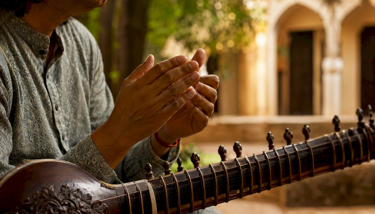 Rajib Karmakar sitarrajib Taal Instrument: A Sitarist's Quick Guide for Students and Planners 1 Hands clapping near sitar strings close-up