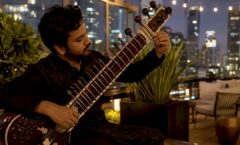 Sitar tuning and DJ mixing at reception venue