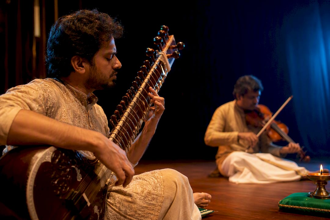 Rajib Karmakar sitarrajib Hear the Difference: 6 Raga Pairs That Teach Hindustani vs Carnatic 1 Hindustani and Carnatic musicians performing together