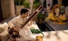 Sitarist performing at a Haldi ceremony