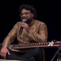 on March 29,2024, at Ingle Auditorium, Student Alumni Union. Sandeep Das, Grammy winning musician and father of RIT student, presents Transcending Borders One Note at a Time: Delhi to Kabul, part of his week long residency at RIT. Other performers: Qais Essar (Rabab), Rajib Karmakar (Sitar), Antara Bhardwaj (Kathak Dance), Homeira Qaderi (short story) read by Sandy Vaidyanbathan, Mechanical Engineering ‘24 Rajib Karmakar sitarrajib